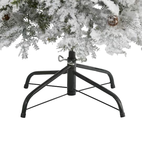 5ft. Pre-Lit Flocked Montana Down Swept Spruce Artificial Christmas Tree with Clear LED Lights